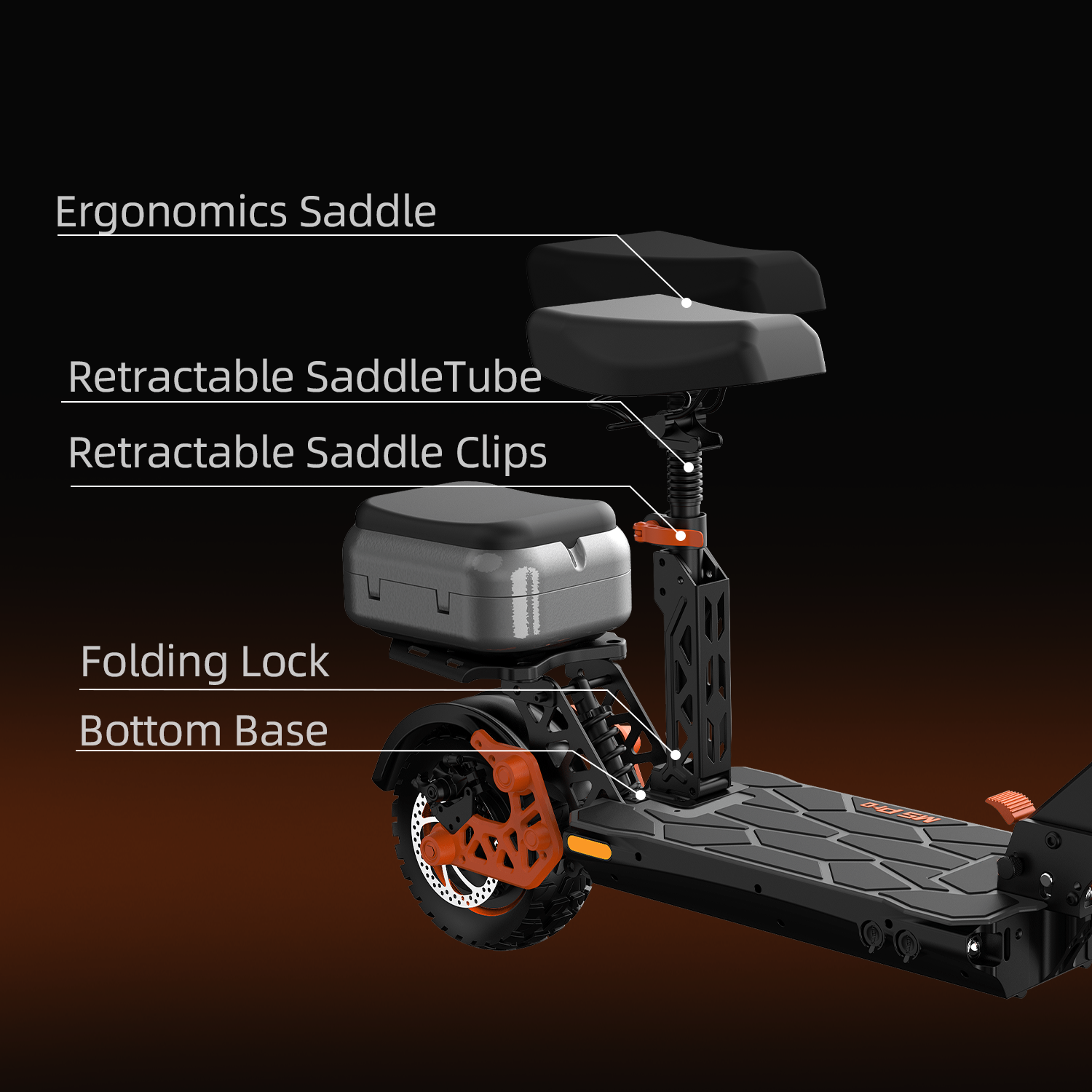 Glidezone M5 Pro Foldable All-Terrain Electric Scooter for Adults, 1600W Rear Motor, 998Wh Lithium Battery